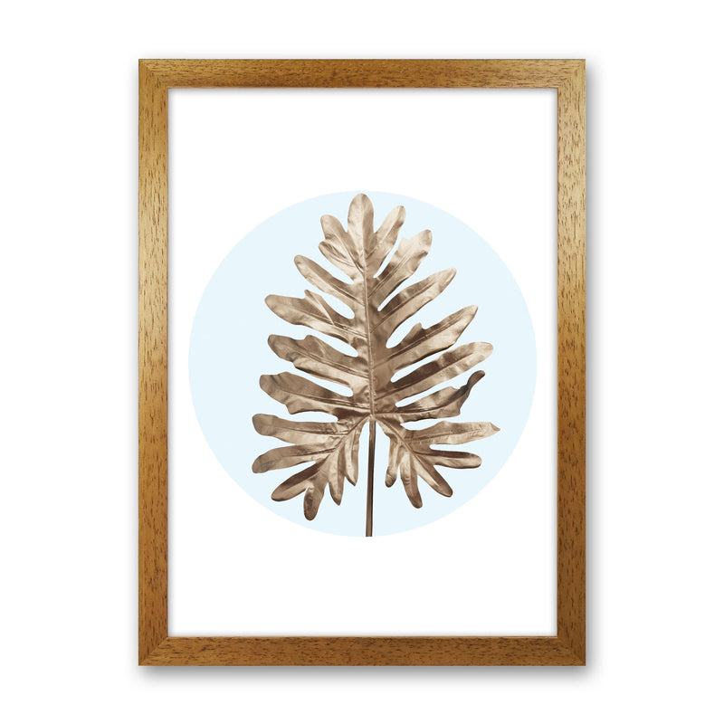 Abstract Blue Leaf Modern Print, Framed Botanical & Nature Art Print Oak Grain