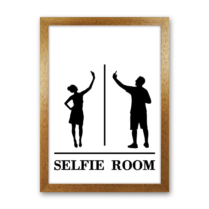 Selfie Room, Bathroom Modern Print, Framed Bathroom Wall Art Oak Grain