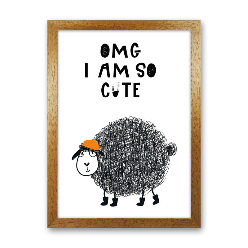 Omg I Am So Cute Animal Pop  Art Print by Pixy Paper Oak Grain