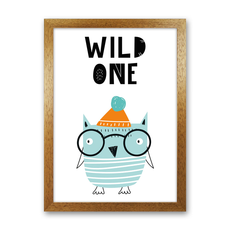 Wild One Owl Animal Pop  Art Print by Pixy Paper Oak Grain