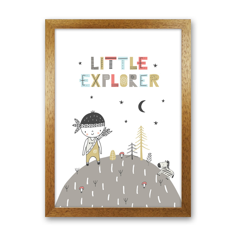 Little Explorer Hilltop  Art Print by Pixy Paper Oak Grain