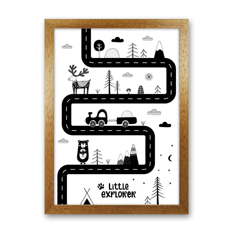 Little Explorer Track  Art Print by Pixy Paper Oak Grain