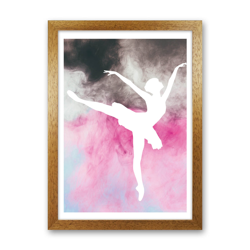 Ballerina Watercolour  Art Print by Pixy Paper Oak Grain