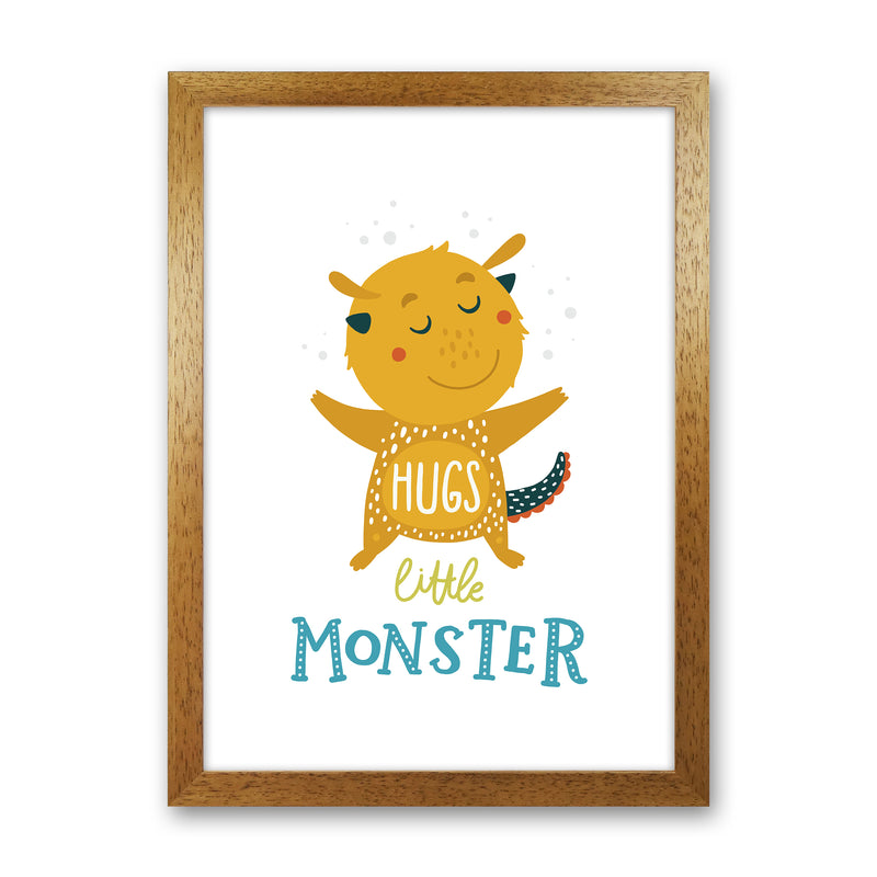 Little Monsters Hug  Art Print by Pixy Paper Oak Grain