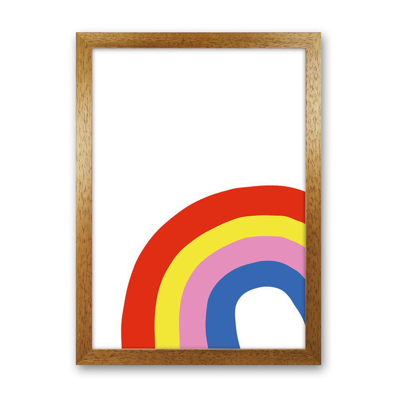 Rainbow In Corner  Art Print by Pixy Paper Oak Grain