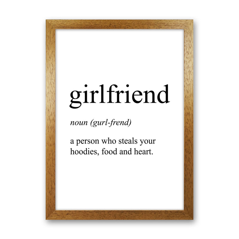 Girlfriend Definition Art Print by Pixy Paper Oak Grain
