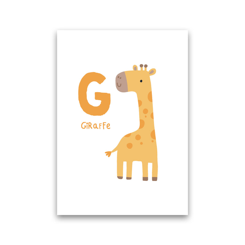 Alphabet Animals, G Is For Giraffe Framed Nursey Wall Art Print Print Only