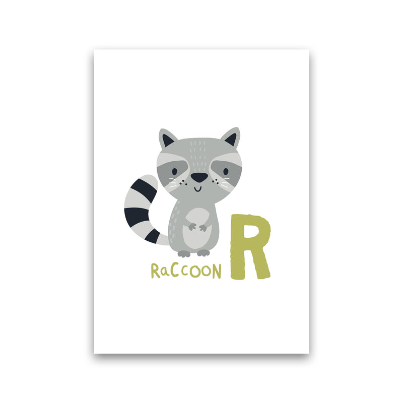 Alphabet Animals, R Is For Raccoon Framed Nursey Wall Art Print Print Only