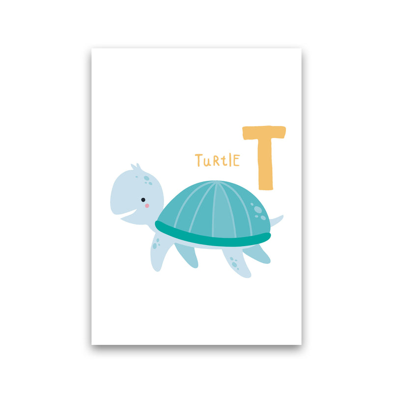 Alphabet Animals, T Is For Turtle Framed Nursey Wall Art Print Print Only