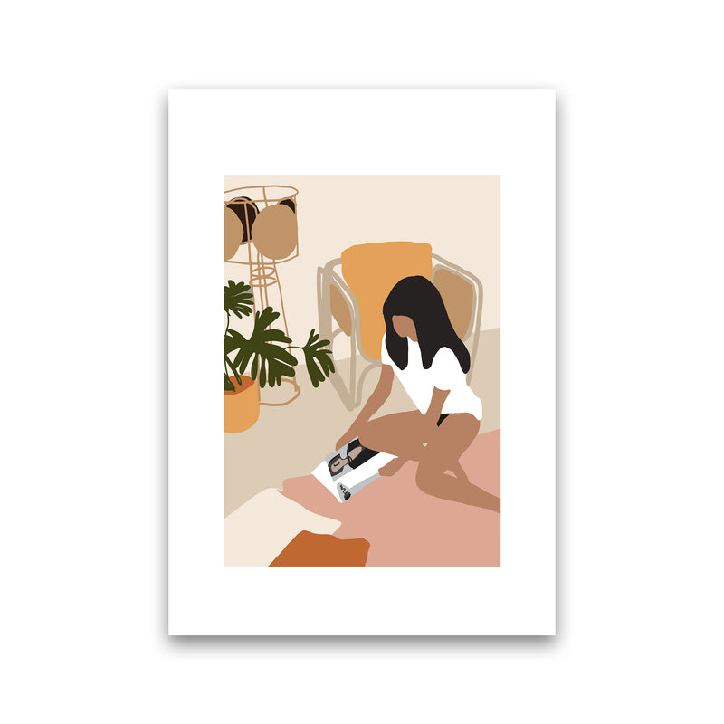 Mica Girl With Magazine N4  Art Print by Pixy Paper Print Only