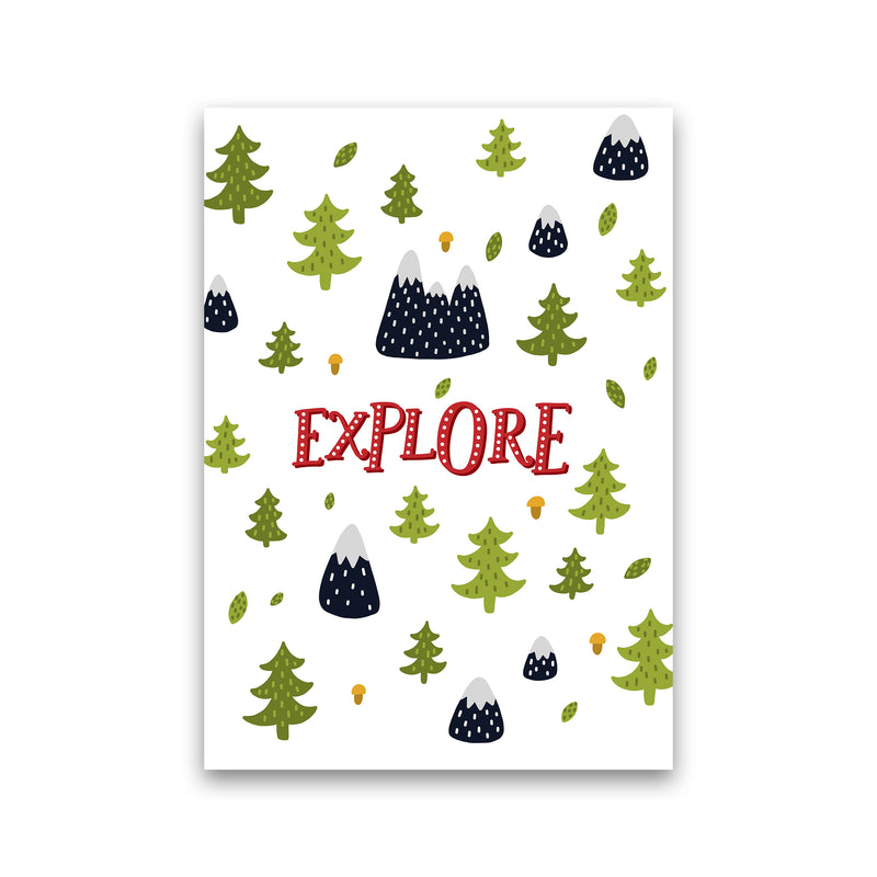 Little Explorer Trees Red  Art Print by Pixy Paper Print Only