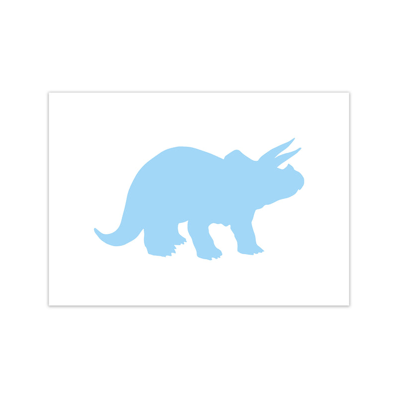 Triceratops Light Blue  Art Print by Pixy Paper Print Only
