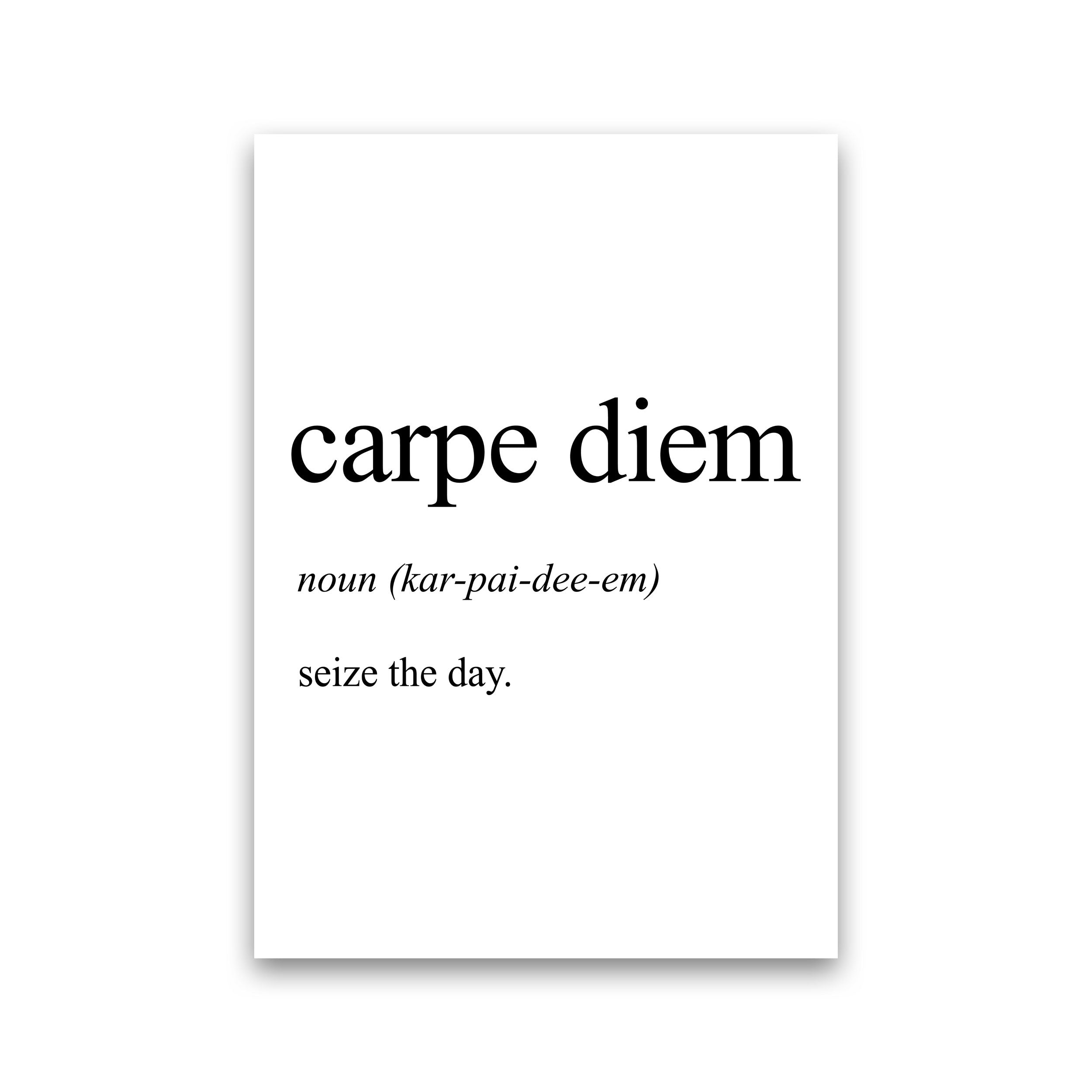 Carpe Diem Definition Art Print by Pixy Paper