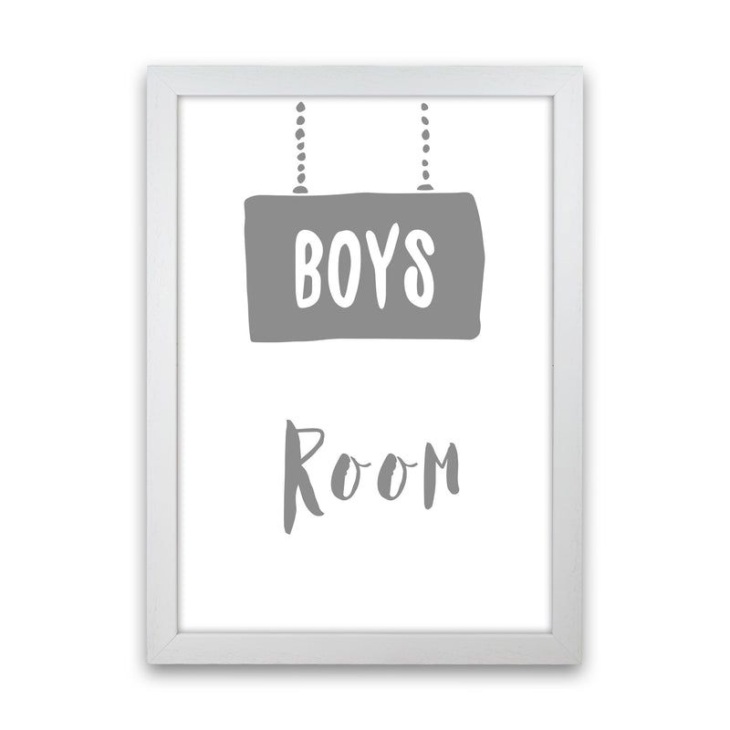 Boys Room Grey Framed Nursey Wall Art Print White Grain