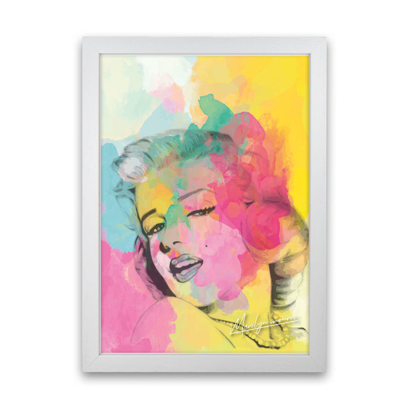 Marilyn Monroe In Colour Modern Print White Grain