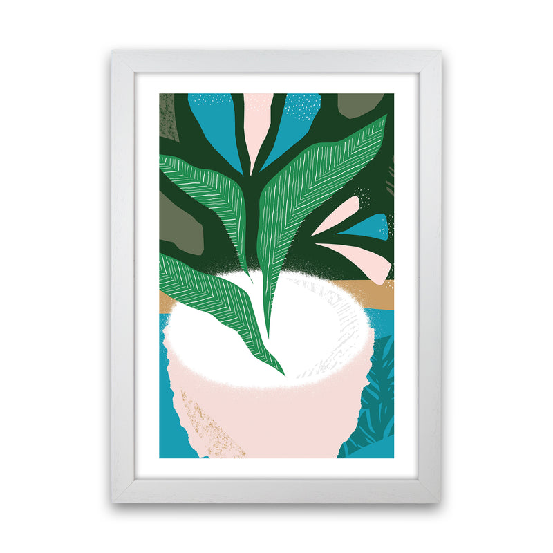 Plant Pot Jungle Abstract  Art Print by Pixy Paper White Grain