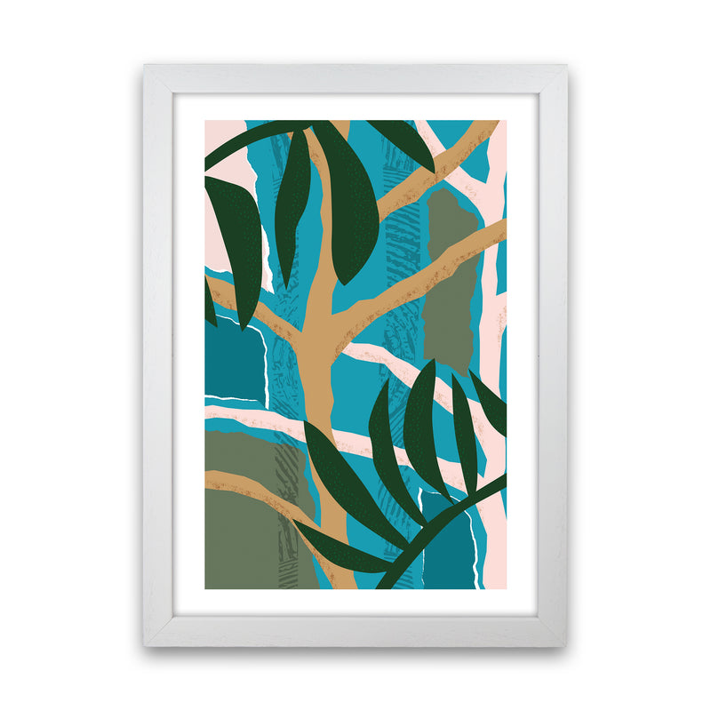 Jungle Tree Abstract  Art Print by Pixy Paper White Grain