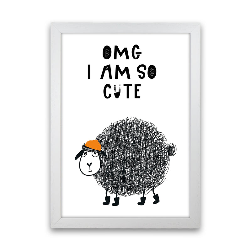Omg I Am So Cute Animal Pop  Art Print by Pixy Paper White Grain