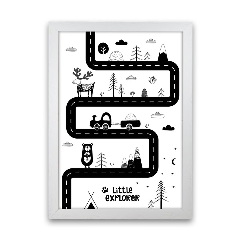 Little Explorer Track  Art Print by Pixy Paper White Grain