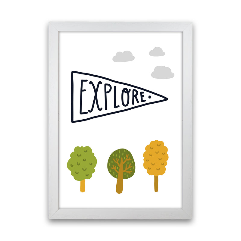 Little Explorer Sign  Art Print by Pixy Paper White Grain