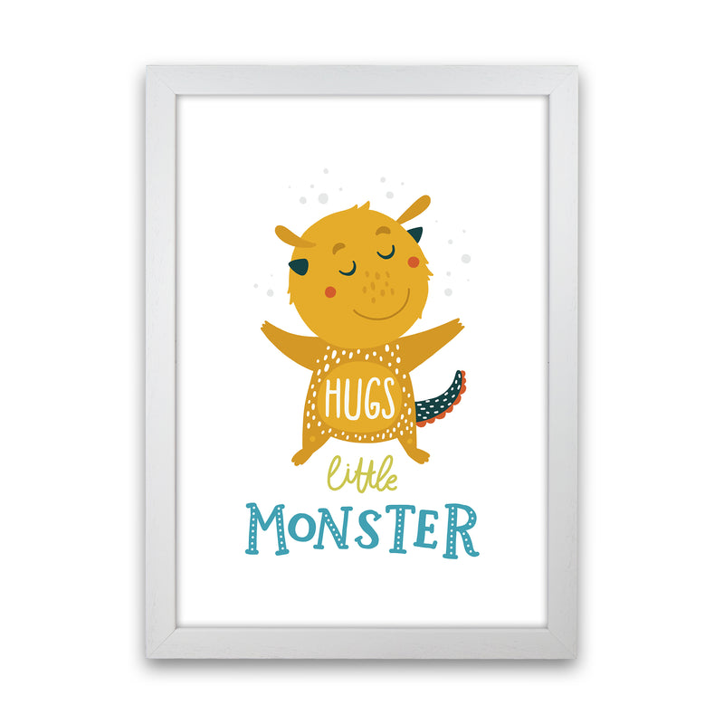 Little Monsters Hug  Art Print by Pixy Paper White Grain