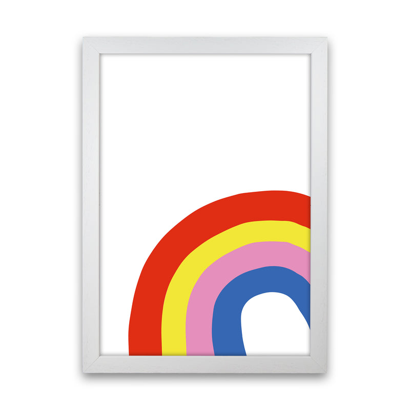 Rainbow In Corner  Art Print by Pixy Paper White Grain