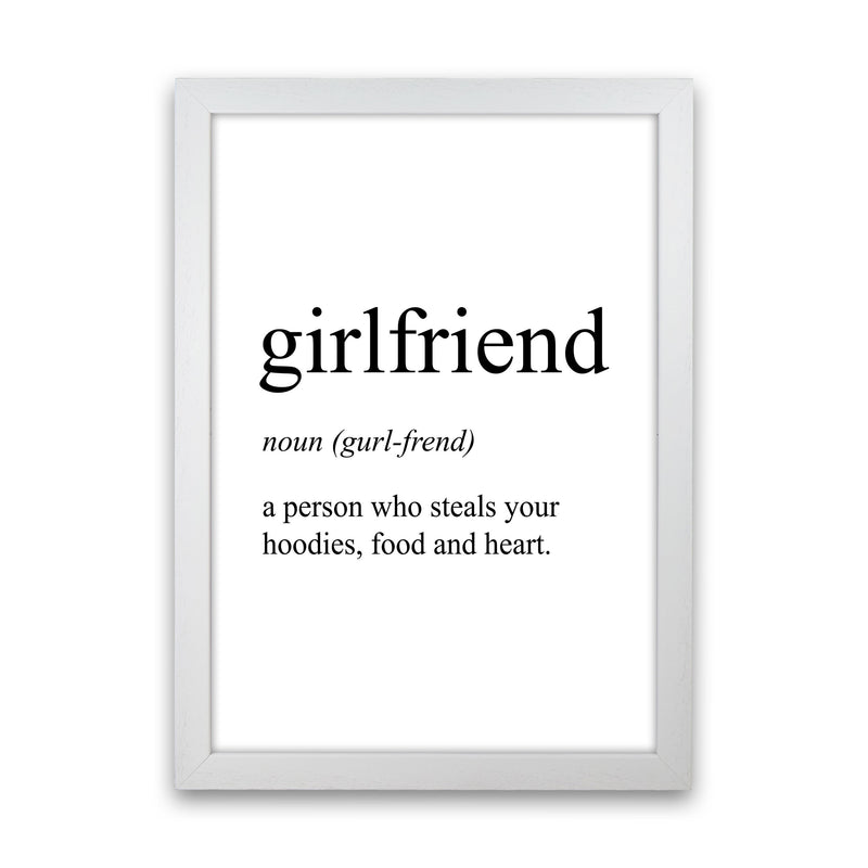 Girlfriend Definition Art Print by Pixy Paper White Grain