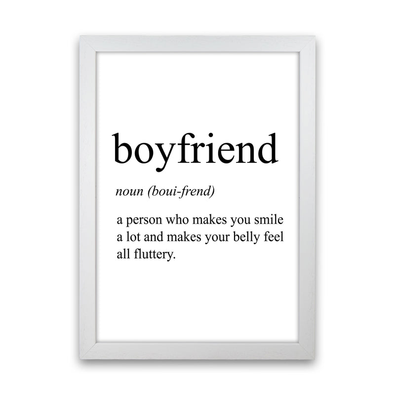 Boyfriend Definition Art Print by Pixy Paper White Grain
