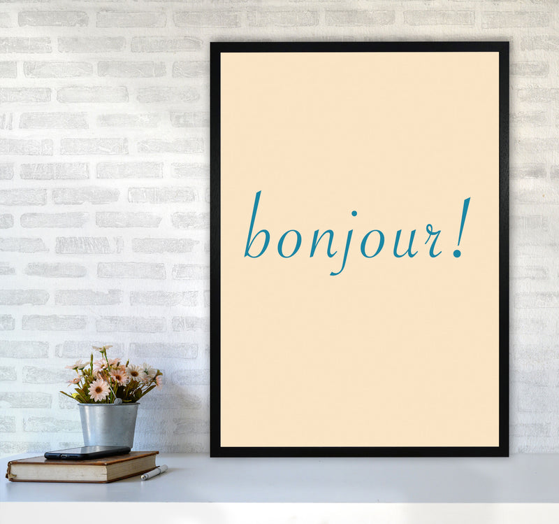 Bonjour Art Print by Proper Job Studio A1 White Frame
