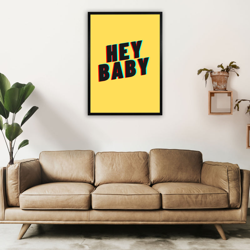 Hey Baby Art Print by Proper Job Studio A1 White Frame