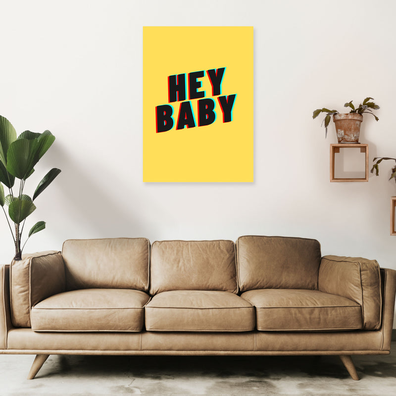Hey Baby Art Print by Proper Job Studio A1 Black Frame