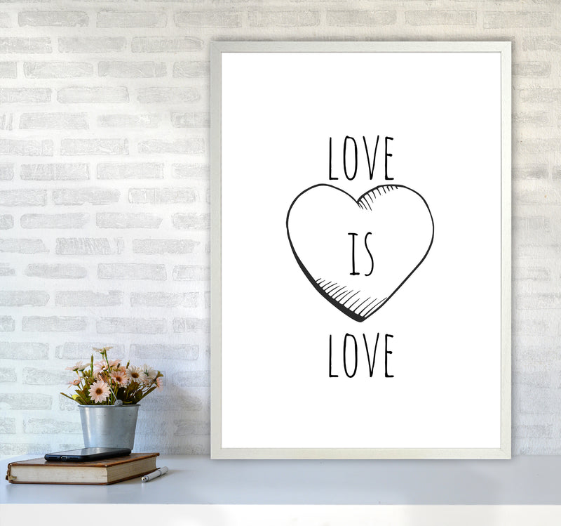 Love is love Quote Art Print by Proper Job Studio A1 Oak Frame