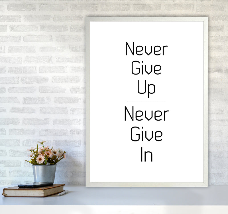 Never give up Quote Art Print by Proper Job Studio A1 Oak Frame