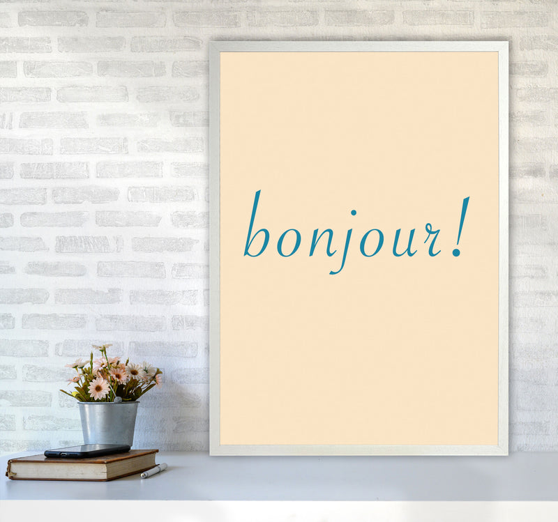 Bonjour Art Print by Proper Job Studio A1 Oak Frame