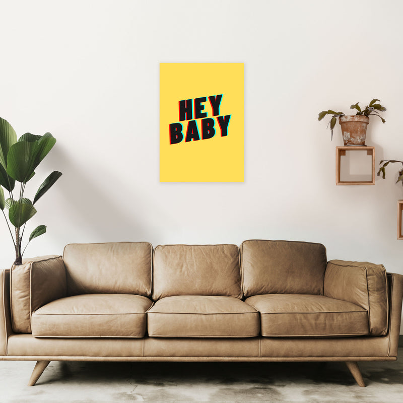 Hey Baby Art Print by Proper Job Studio A2 Black Frame
