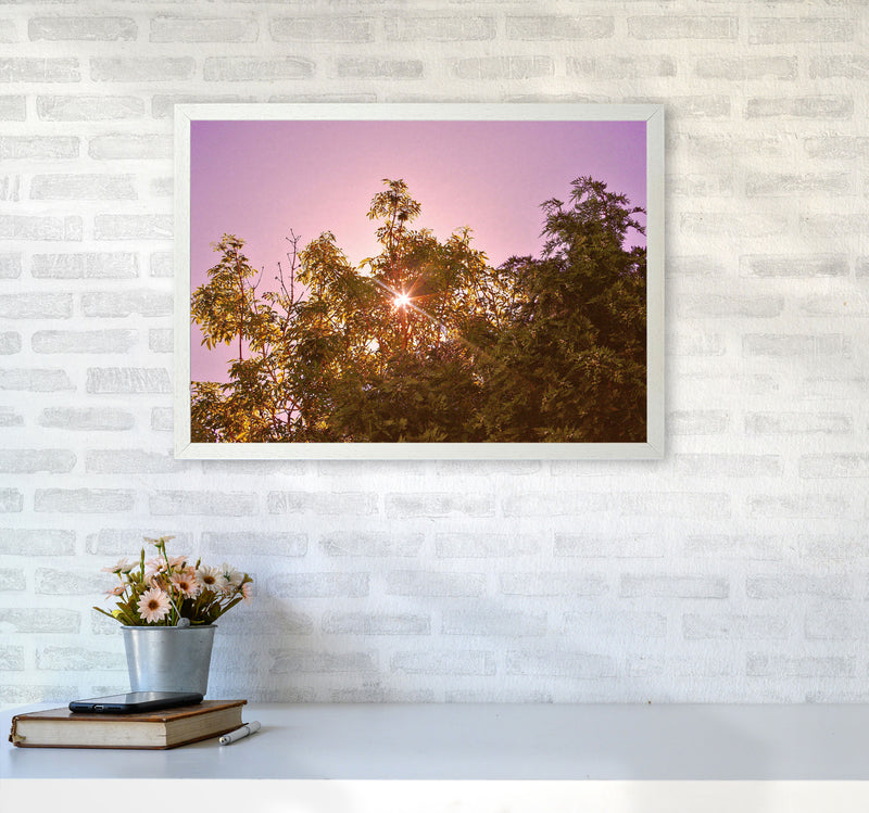 Blush Sunrise Art Print by Proper Job Studio A2 Oak Frame