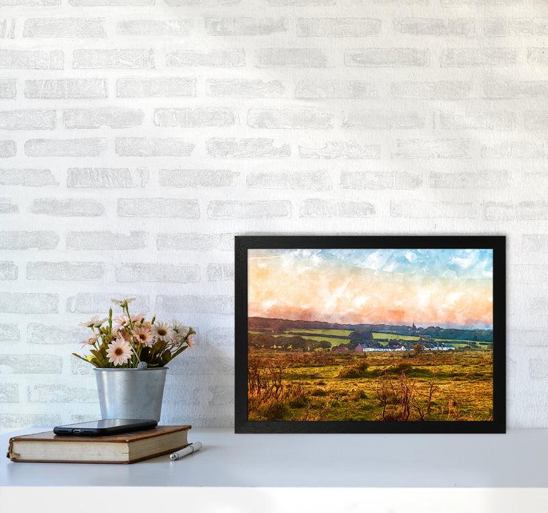 Looking over Dartmoor A3 White Frame