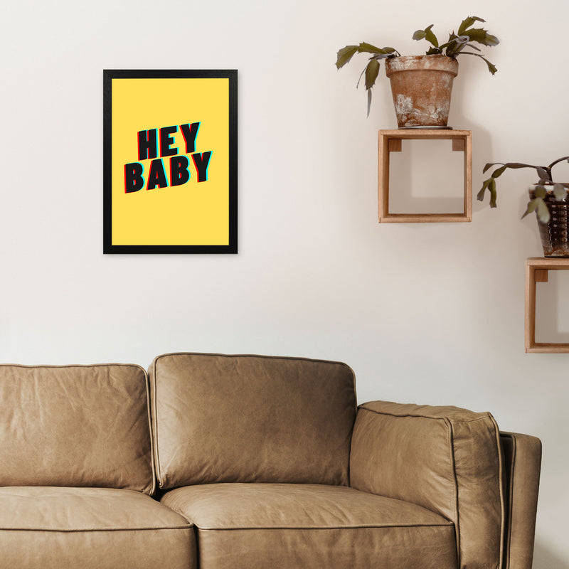 Hey Baby Art Print by Proper Job Studio A3 White Frame