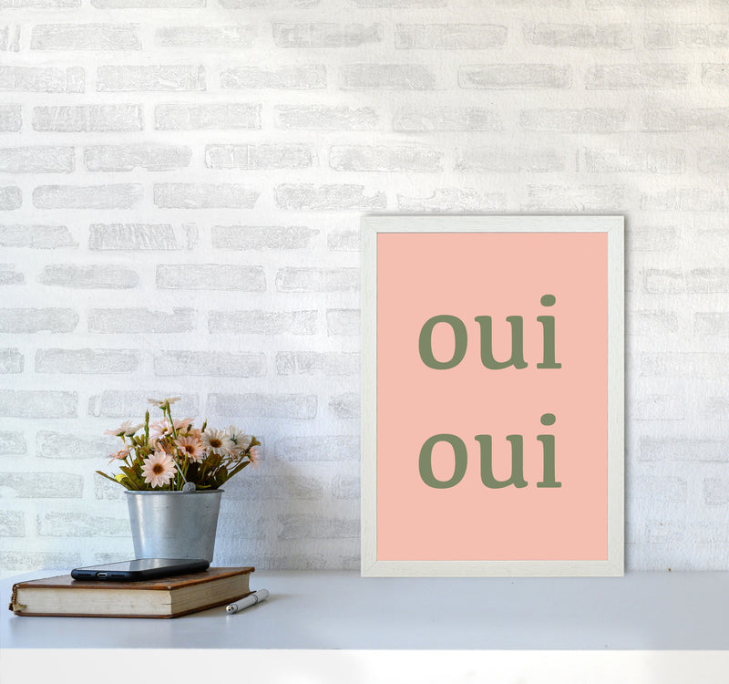 OUI OUI Art Print by Proper Job Studio A3 Oak Frame