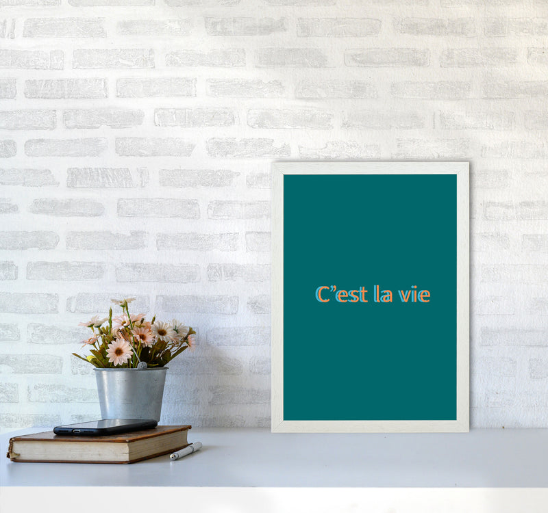 Cest la vie Art Print by Proper Job Studio A3 Oak Frame