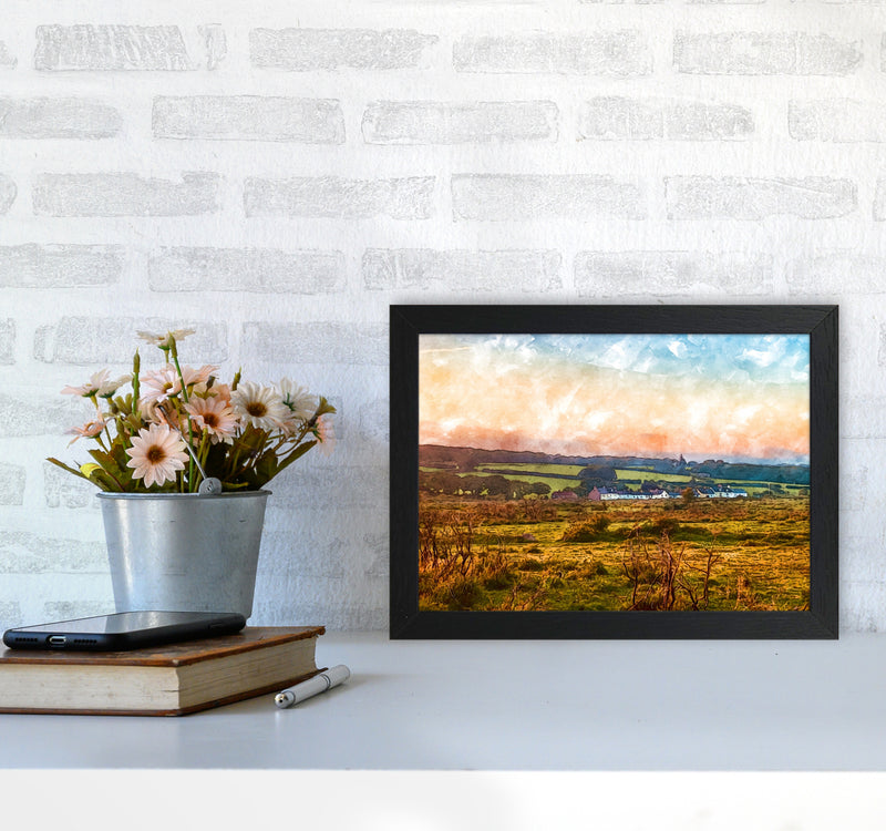 Looking over Dartmoor A4 White Frame