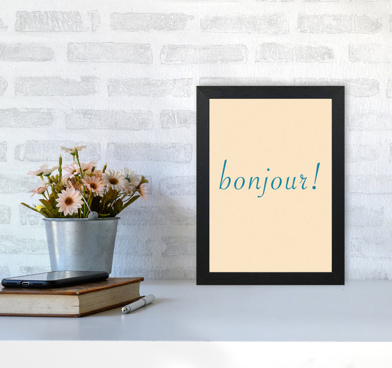Bonjour Art Print by Proper Job Studio A4 White Frame
