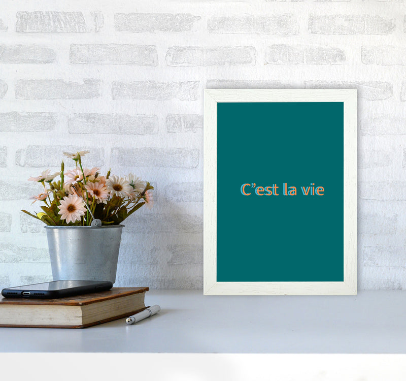 Cest la vie Art Print by Proper Job Studio A4 Oak Frame