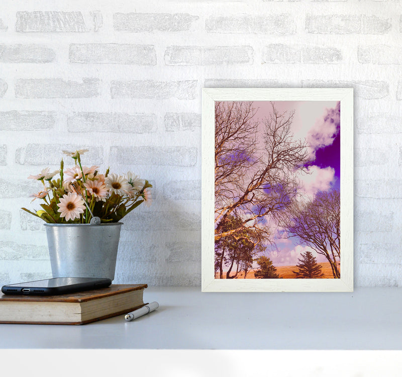 Pink Dartmoor Art Print by Proper Job Studio A4 Oak Frame