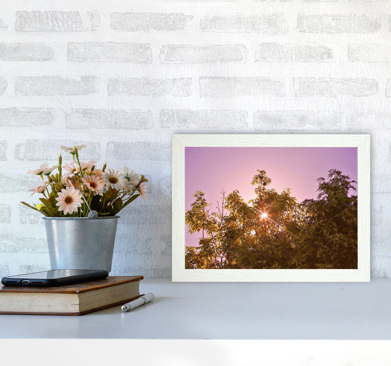Blush Sunrise Art Print by Proper Job Studio A4 Oak Frame