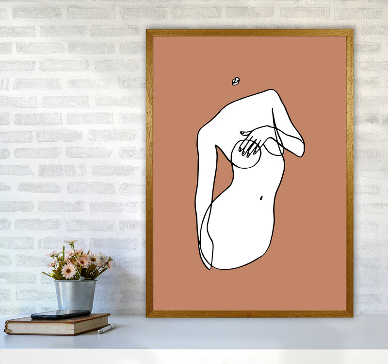 Covering Breasts With One Hand Terracotta By Planeta444 A1 Print Only