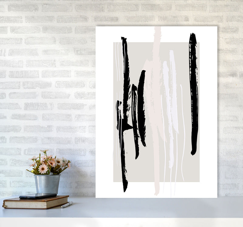 Abstracts Pennellate Linee Grey White Black3 By Planeta444 A1 Black Frame