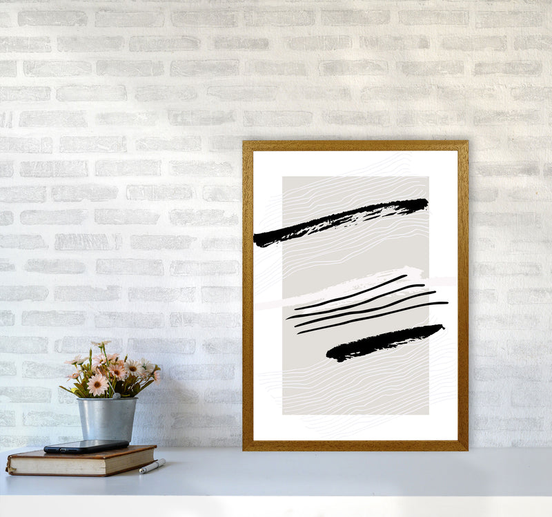 Abstracts Pennellate Linee Grey White Black2 By Planeta444 A2 Print Only