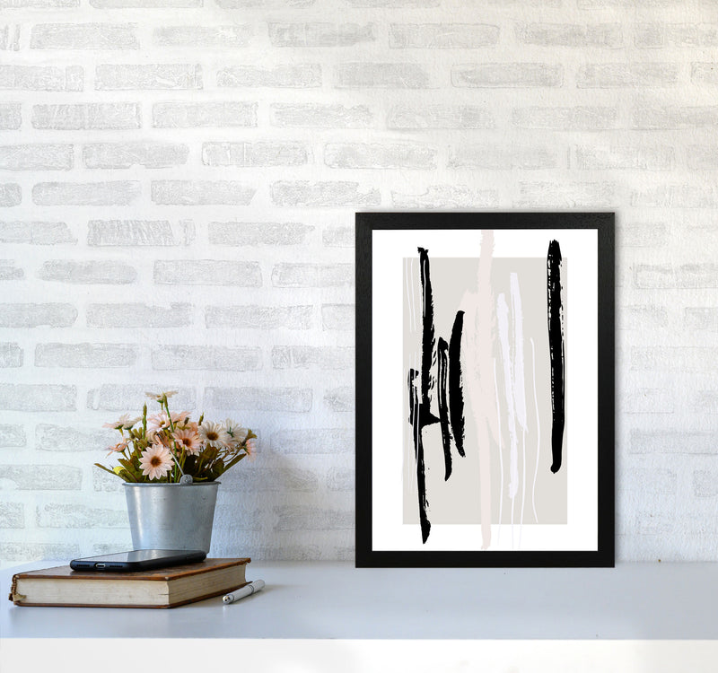 Abstracts Pennellate Linee Grey White Black3 By Planeta444 A3 White Frame