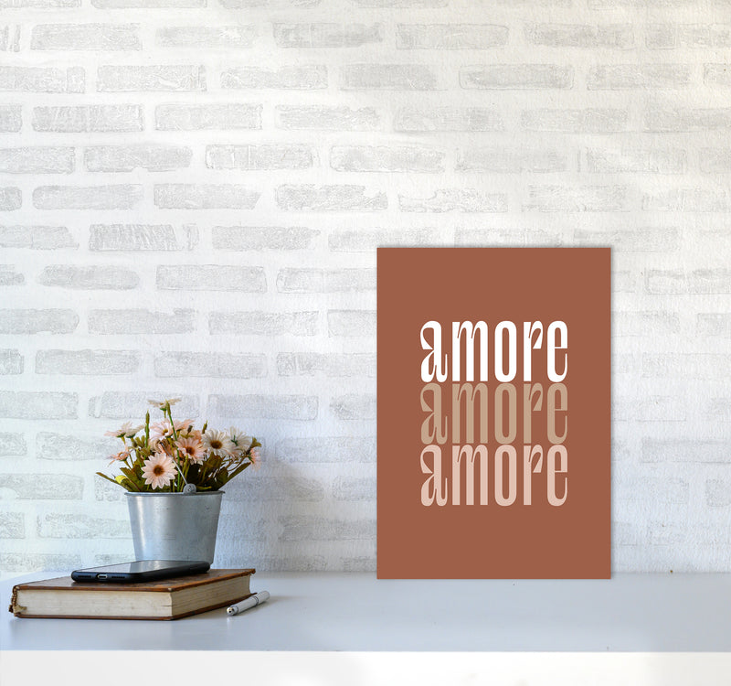 Amore Amore Amore Terracotta By Planeta444 A3 Black Frame